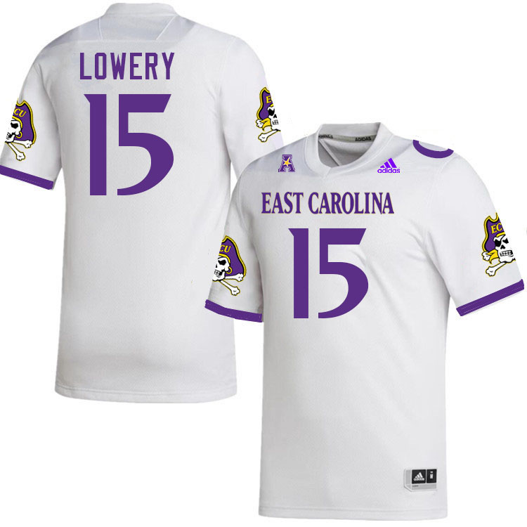 #15 Jordy Lowery East Carolina Pirates College Football Jersey Stitched-White